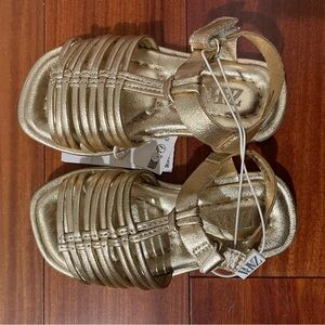 Zara Gold Strappy Sandals